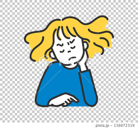 Illustration of a frustrated woman 116072319