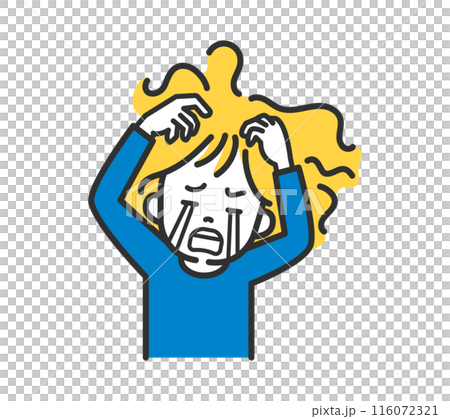 パニックになる女性のイラスト 116072321