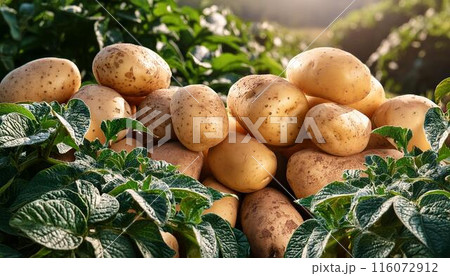 美しく育つじゃがいも畑 116072912