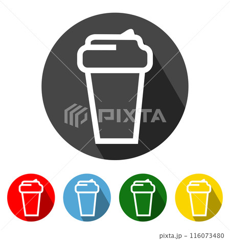Coffee Flat Icon Long Shadow. Coffee icon vector illustration design element with four color variations. Coffee Icon with Long Shadow. Coffee Icon flat design. Vector illustration. All in a single Coffee Flat Icon Long Shadow. Coffee icon vector illustration design element with four color variations. Coffee Icon with Long Shadow. Coffee Icon flat design. Vector illustration. All in a single 116073480