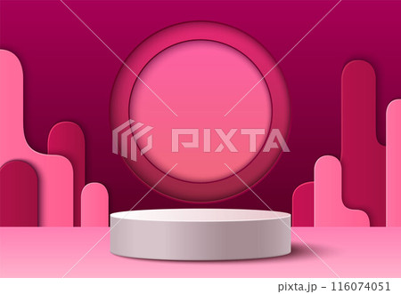 Cylinder podium on abstract color background Cylinder podium on abstract color background 116074051