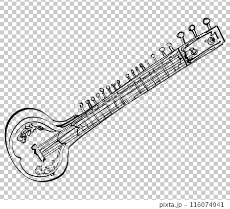 インドの弦楽器-シタール 116074941