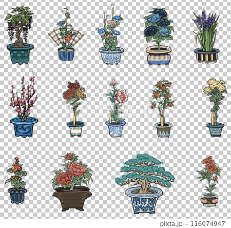 Ukiyo-e Flowers - Set 116074947