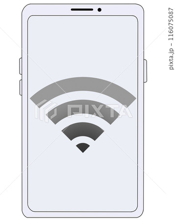 スマホ(白)の中に表示されたWi-Fi(黒) スマホ(白)の中に表示されたWi-Fi(黒) 116075087