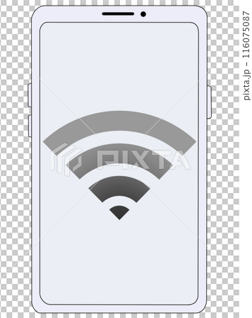スマホ(白)の中に表示されたWi-Fi(黒) スマホ(白)の中に表示されたWi-Fi(黒) 116075087