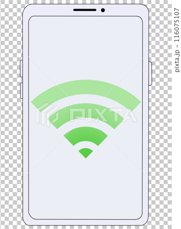 智慧型手機(白色)內顯示的 Wi-Fi(綠色) 智慧型手機(白色)內顯示的 Wi-Fi(綠色) 116075107