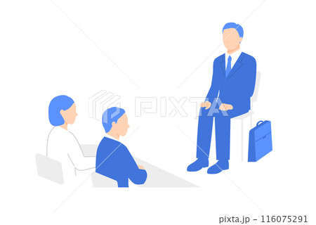 面接官と面接を受ける男性のイラスト 面接官と面接を受ける男性のイラスト 116075291