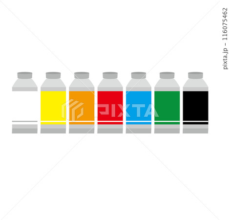 絵の具　チューブ　セット　カラフル　アート　アイコン　イラスト 116075462