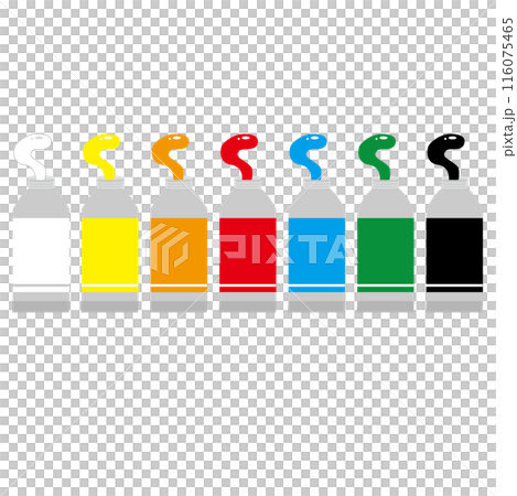 油漆管設定彩色藝術圖示插圖 116075465