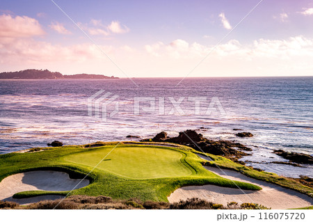 Pebble Beach golf course, Monterey, California, usa 116075720