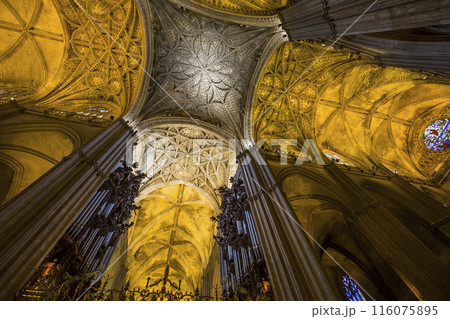 interiors of Seville cathedral, Seville, Andalusia, spain interiors of Seville cathedral, Seville, Andalusia, spain 116075895