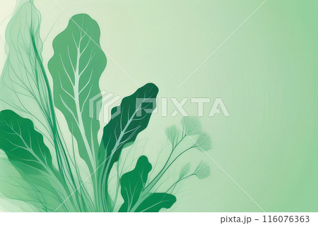 Silhouette of a green vegetable vegetable border design template of green vegetable on a pastel green background. Silhouette of a green vegetable vegetable border design template of green vegetable on a pastel green background. 116076363
