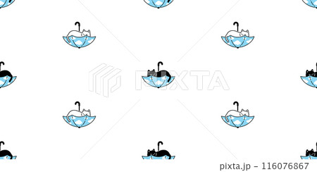 cat seamless pattern sky umbrella kitten calico neko vector pet cartoon doodle tile background gift wrapping paper repeat wallpaper scarf isolated illustration design 116076867