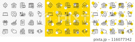 Outline Diesel station, Calendar time and Pasta dish line icons pack for web with Touchscreen gesture, Laptop, Fraud line icon. Household service, Food market, Currency exchange pictogram icon. Vector 116077342