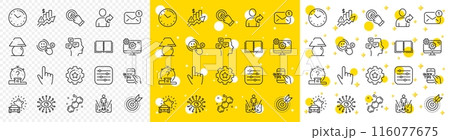 Outline New message, Target purpose and Table lamp line icons pack for web with Education, Book, Touchscreen gesture line icon. Messages, Time, Customer satisfaction pictogram icon. Vector Outline New message, Target purpose and Table lamp line icons pack for web with Education, Book, Touchscreen gesture line icon. Messages, Time, Customer satisfaction pictogram icon. Vector 116077675