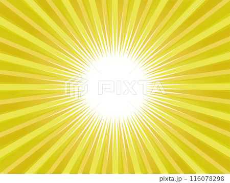 ビビッドカラーの集中線背景素材_イエロー 116078298