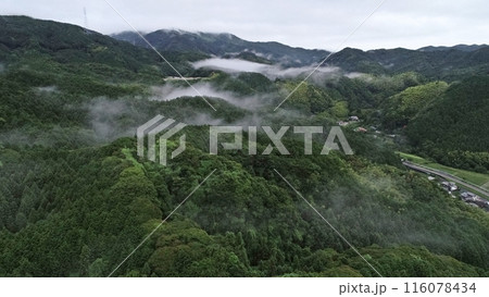 霧に覆われた早朝の脊振山系 116078434