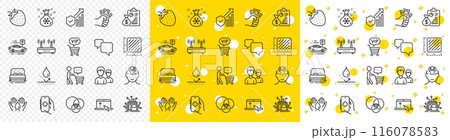 Outline Bed, Report and Fraud line icons pack for web with Euler diagram, Swipe up, Couple line icon. Waterproof, Strawberry, Speech bubble pictogram icon. Santa sack, Stress. Vector 116078583