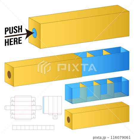Box packaging die cut template design. 3d mock-up Box packaging die cut template design. 3d mock-up 116079061