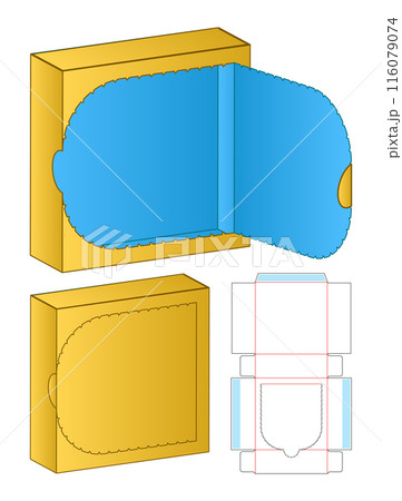 Box packaging die cut template design. 3d mock-up Box packaging die cut template design. 3d mock-up 116079074