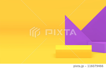 Vivid 3d showroom mock up podium geometric shapes for show realistic vector illustration 116079466