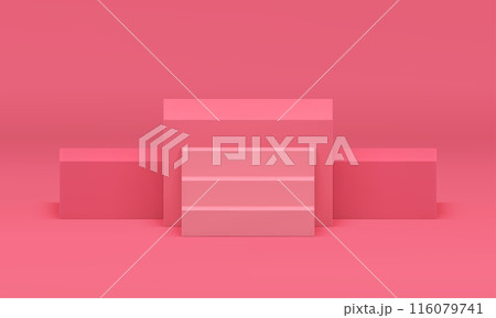 Pink 3d podium championship stage award arena geometric foundation with stairs realistic vector Pink 3d podium championship stage award arena geometric foundation with stairs realistic vector 116079741
