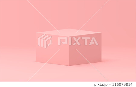 Pink 3d pedestal rectangular box geometric angular form platform construction realistic vector Pink 3d pedestal rectangular box geometric angular form platform construction realistic vector 116079814
