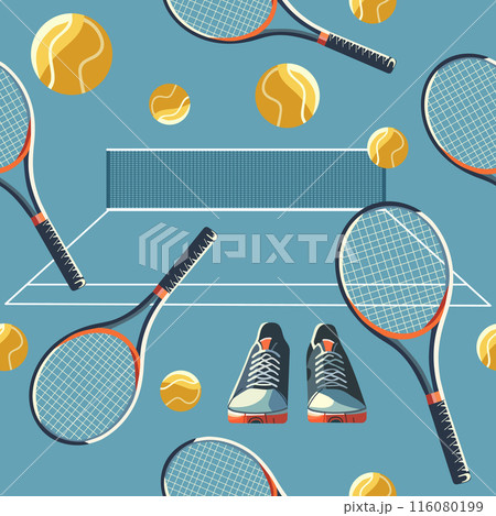 Pattern Sport Game Tennis Court Ball Racket Club Pattern Sport Game Tennis Court Ball Racket Club 116080199
