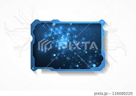 Technological abstract picture on a white background. Hand drawn vector. Technological abstract picture on a white background. Hand drawn vector. 116080220