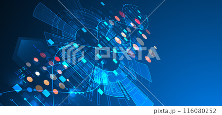 Scientific and technological background. Abstract image of DNA molecule. Vector illustration. Hand drawn. 116080252
