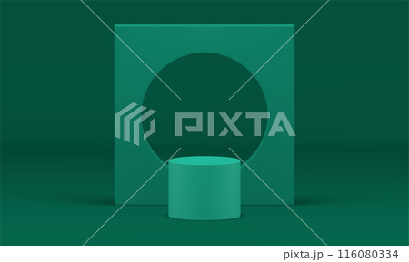 Studio background with geometric 3d podium construction for product presentation realistic vector 116080334