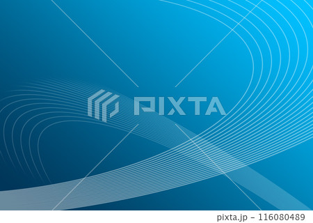 ブルーグラデーションと曲線　背景 116080489