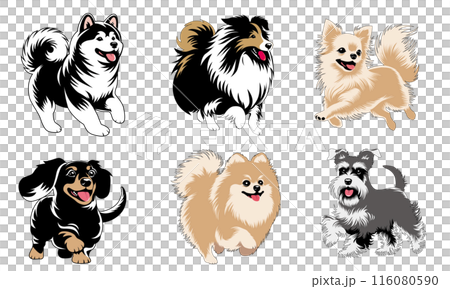 いろいろな犬のベクターイラスト 116080590