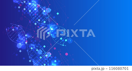 Scientific and technological background. Abstract image of DNA molecule. Vector illustration. Hand drawn. Scientific and technological background. Abstract image of DNA molecule. Vector illustration. Hand drawn. 116080701