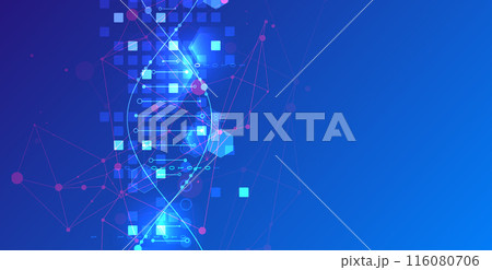Scientific and technological background. Abstract image of DNA molecule. Vector illustration. Hand drawn. Scientific and technological background. Abstract image of DNA molecule. Vector illustration. Hand drawn. 116080706