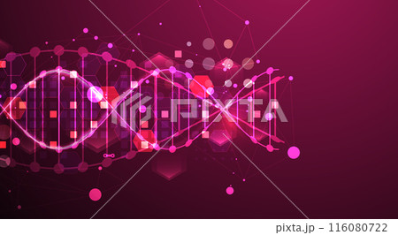 Scientific and technological background. Abstract image of DNA molecule. Vector illustration. Hand drawn. Scientific and technological background. Abstract image of DNA molecule. Vector illustration. Hand drawn. 116080722