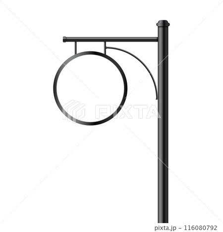 Round Sign Post Mock up. Vector illustration Round Sign Post Mock up. Vector illustration 116080792