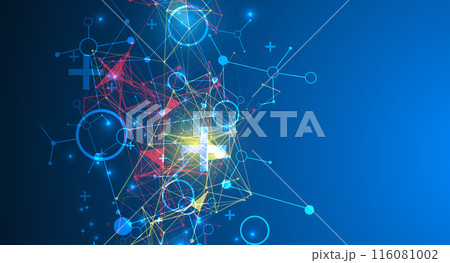Abstract geometric vector background. Technology or science concept. Plexus effect. 116081002