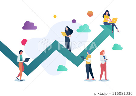 People are helping to make graph up. Business Growth Concept. 116081336