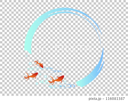 金魚の和風丸いフレーム 116081387