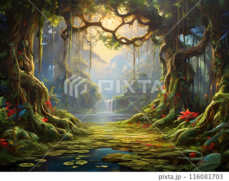Summer forest scenery. Summer forest scenery. 116081703