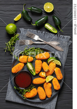crispy baked cream cheese stuffed jalapeno poppers 116081722
