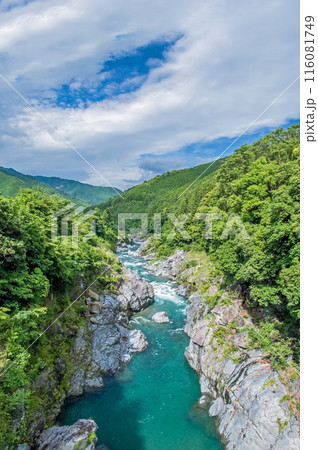 峡谷の風景《領内峡・絶景フォトスポット・旧領内橋》三重県大台町 峡谷の風景《領内峡・絶景フォトスポット・旧領内橋》三重県大台町 116081749