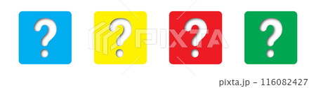 Colored Question mark sign set. Vector illustration. Colored Question mark sign set. Vector illustration. 116082427