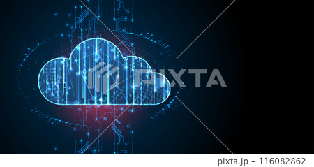 Cloud computing concept.Abstract connection technology background. Hand drawn vector. 116082862