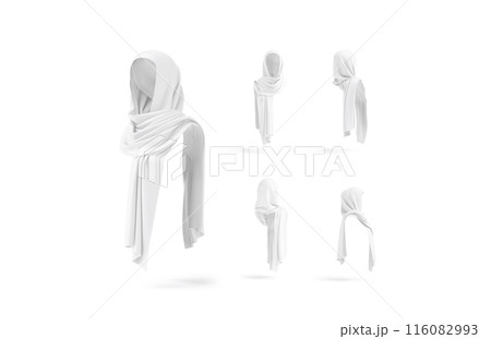 Blank white female shayla mockup, different sides 116082993