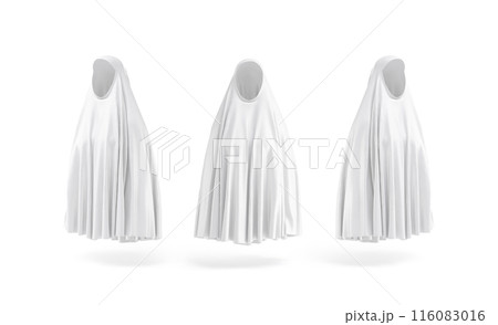 Blank white female chador mockup, front and side view 116083016