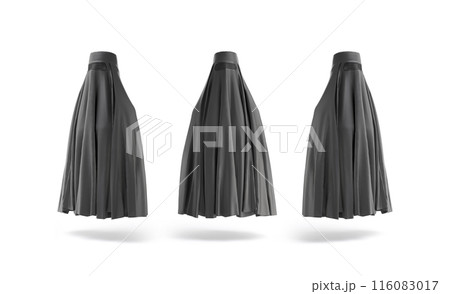 Blank black muslim female burqa mockup, front and side view 116083017