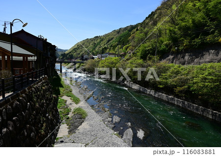 行人橋歩道橋から見た木曾川の流れ 行人橋歩道橋から見た木曾川の流れ 116083881
