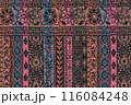 Nepalese textile background. Woven ethnic fabric texture 116084248
